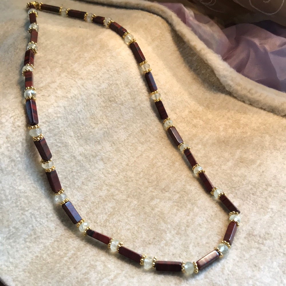 Stone and crystal necklace
